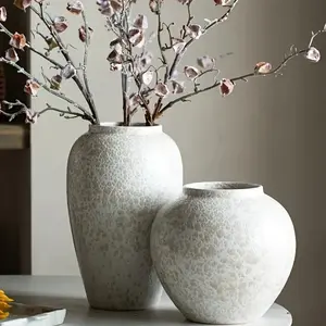 Elegant Ceramic Vase with Large Textured Design, Decorative Flower Vase, Perfect for Living Room and Bedroom Floral Displays, Hand Wash Only, No PVC, Home Decor Accessory