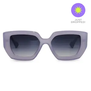 Topfoxx Incognito Lilac Oversized Sunglasses with Marble Arms & Gradient Lenses for All-Day Comfort & Style