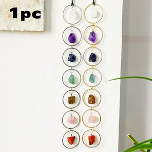 Natural 7 Chakra Stones Raw Crystal Gemstone Hanging Ornament, Tree Of Life Wall Hanger, Tumbled Gemstones Meditation Ornament, Natural Crystals, Chakra Healing Crystals, Gemstones And Crystals, Crystal Ornaments