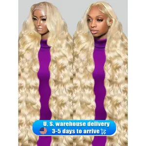 30 38 Inch HD Transparent 13x6 613 Body Wave Honey Blonde Lace Frontal Human Hair Wig Brazilian Raw Colored 13x4 Lace Front Wigs