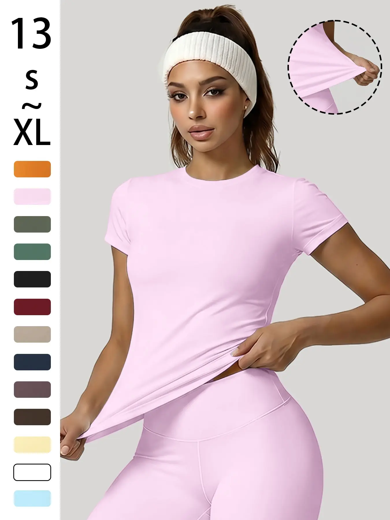 Women's Solid Buttery Soft Yoga Top, High Stretch Short Sleeve Workout Shirt, Breathable & Comfortable for Daily Workouts, Fitness Sport Top, Fitness Apparel, Activewear Clothes, Workout Yoga Tops