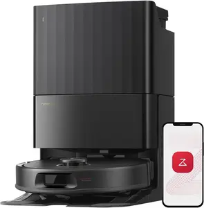 Robot Vacuum and Mop, FlexiArm Edge Mopping, 12,000Pa Suction, Dual Zero-Tangle System, Smart Obstacle Avoidance, 10mm Mop Lifting, Auto Mop Washing&Drying, Self-Emptying&Refilling