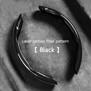 2pcs Carbon fiber Car Steering Wheel Cover Anti-slip Protection Cushion For Ford Bronco Logo Accents Car Accessories