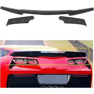 Rear Spoiler & Side Winglets Compatible with 2014-2019 Chevy Corvette C7 Exterior Rear Spoiler Wing Tail Roof Top Lid Stage 2 Style