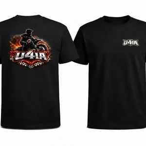 U41A Motocross Graphic-T Black T-Shirt with Bold Motorcycle Design and U41A Logo on Front and Sleeve