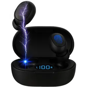 Bluetooth Earbuds Wireless – Waterproof Earbuds, Noise Cancelling Stereo Bass, with Microphone, Touch Control, Charging Case (Black)