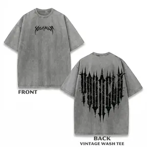 Vintage Gym Pump Cover Shirt, Retro Gothic Thorn Typography Grey Acid Wash Tee, Distressed Metal Spike Graphic, Urban Y2K Streetwear Gift