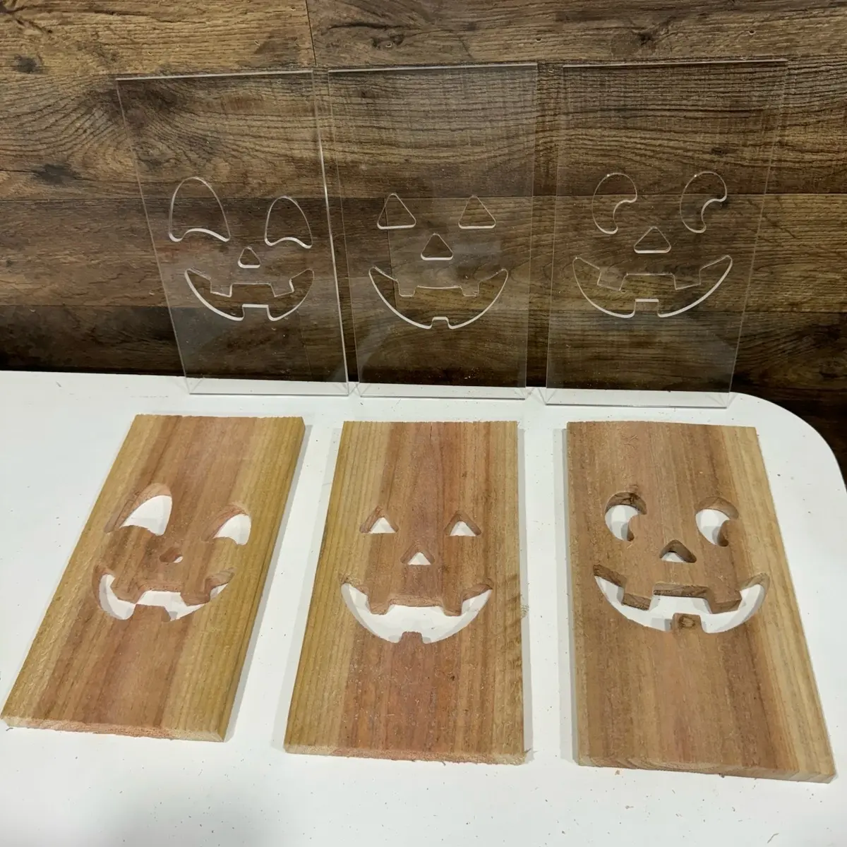 3 Pack Pumpkin - Acrylic Template Only - Jack-o-lantern