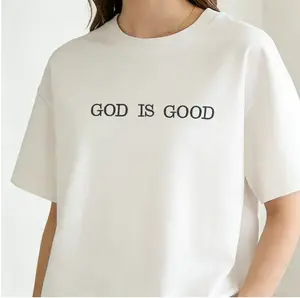 God Is Good printing Simple Christian Faith Comfortable white Shirt, Faith Shirt, Faith T-Shirt, Church Group Shirt, Women Round Neck T-Shirt