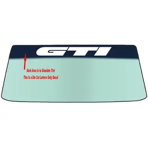 Fits A VOLKSWAGEN GOLF GTI Vehicle Custom Windshield Banner Graphic Die Cut Decal - Vinyl Application Tool Included