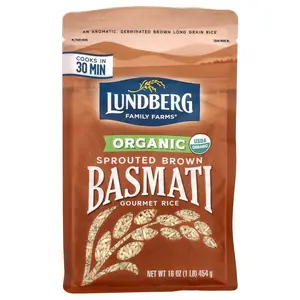 Lundberg Organic Sprouted Brown Basmati Gourmet Rice, 1 lb (454 g)