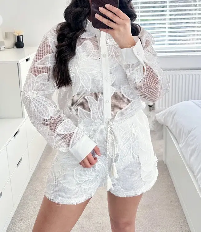 White Lace Romper