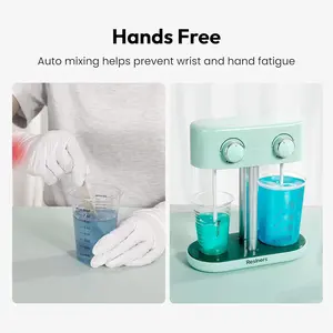 Resiners Dual-Head Resin Mixer, Rechargeable Epoxy Mixer, Stepless Speed & Minimum Bubbles, Electric Stirrer Paddles for Resin, Adhesive Tape For DIY Crafts Scrapbooking