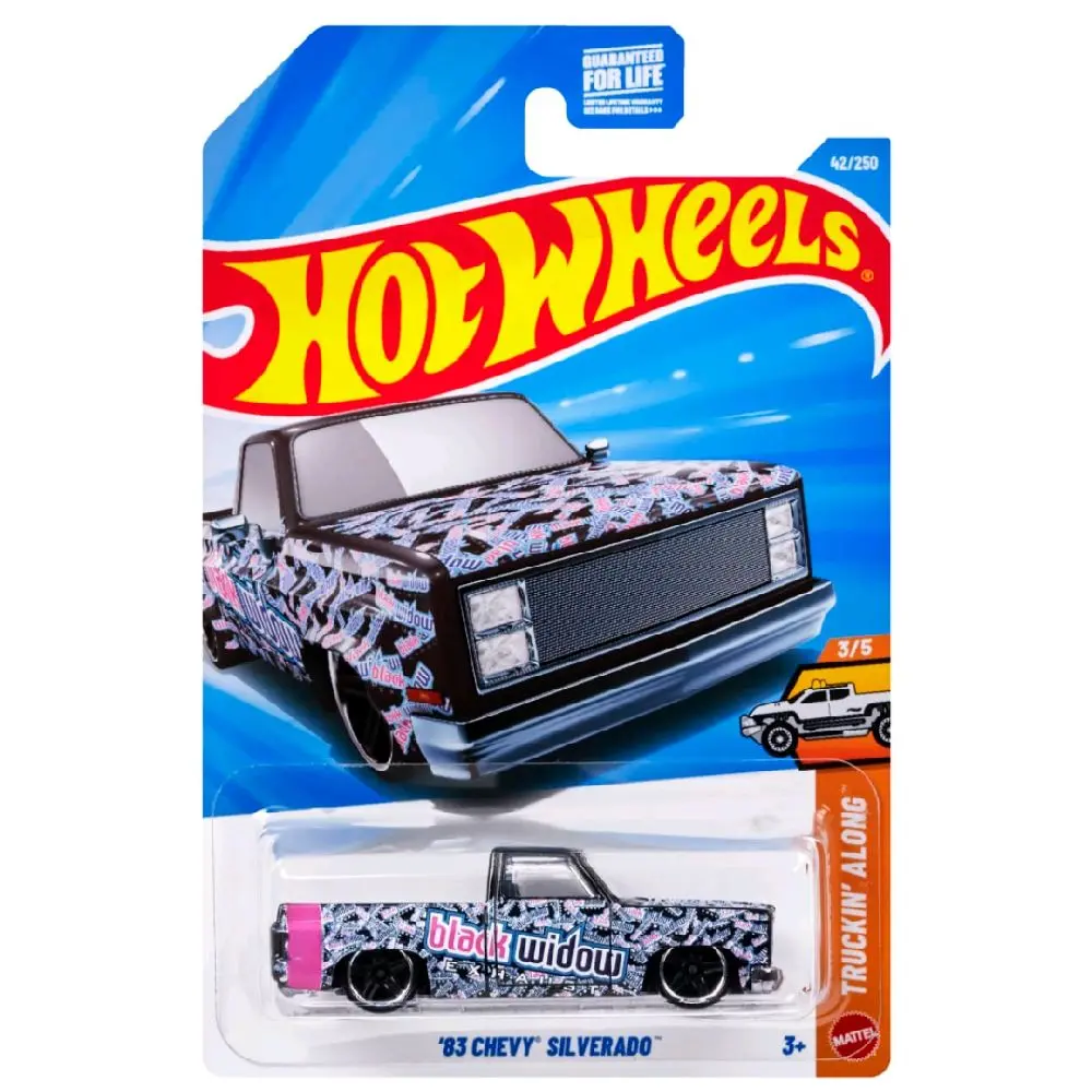 Hot Wheels 1983 Chevy Silverado Pickup Truck - HW Hot Trucks Diecast Vehicle, Model Car Set, Retro Collectible Gift for Hobbyists, Model Cars Collectible Item, '83 Chevy Silverado Pickup Truck