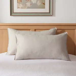 TOSMO 2-Piece 100% French Stone Washed Pure Linen Pillowcase Set - Envelope Closure, Soft Breathable Linen Sheets, Durable Bedding Accessories