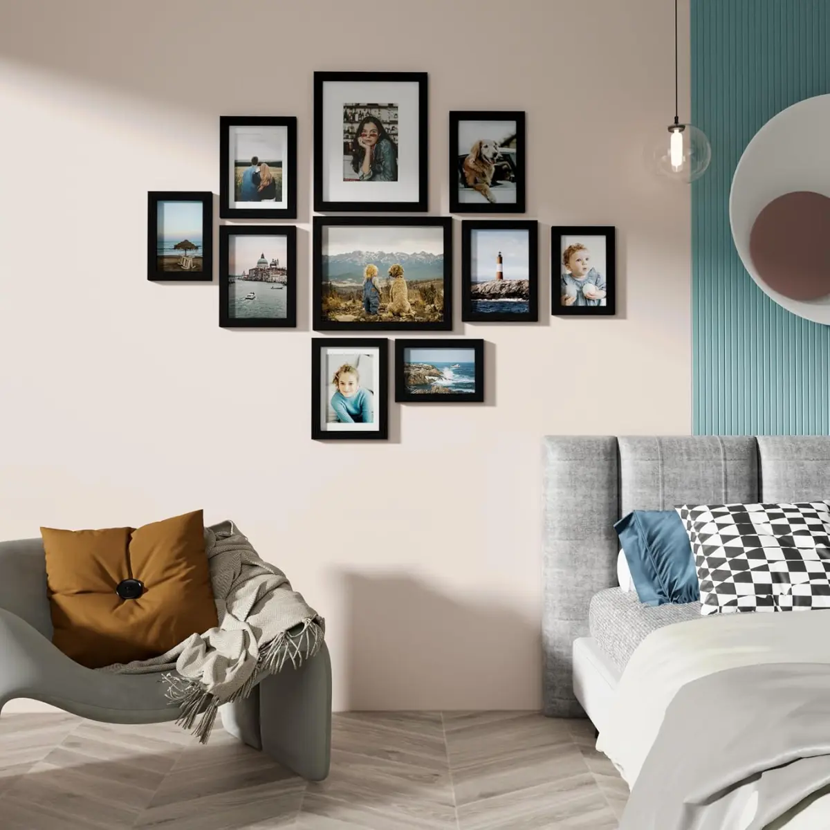 10 Pack Picture Frames Collage Wall Decor, Gallery Wall Frame Set for Wall or Tabletop Display, Multi Sizes with Two 8x10, Four 5x7, and Four 4x6 Photo Frames, Black