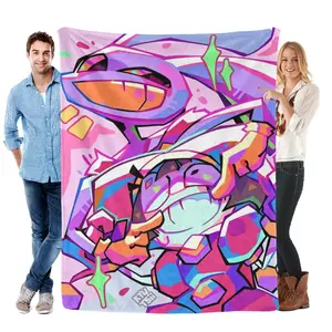 The Amazing Digital Circus Jax & Pomni Graffiti Flannel Blanket, Ultra-Soft Cozy Throw for Fans, Perfect for Gaming & Snuggling