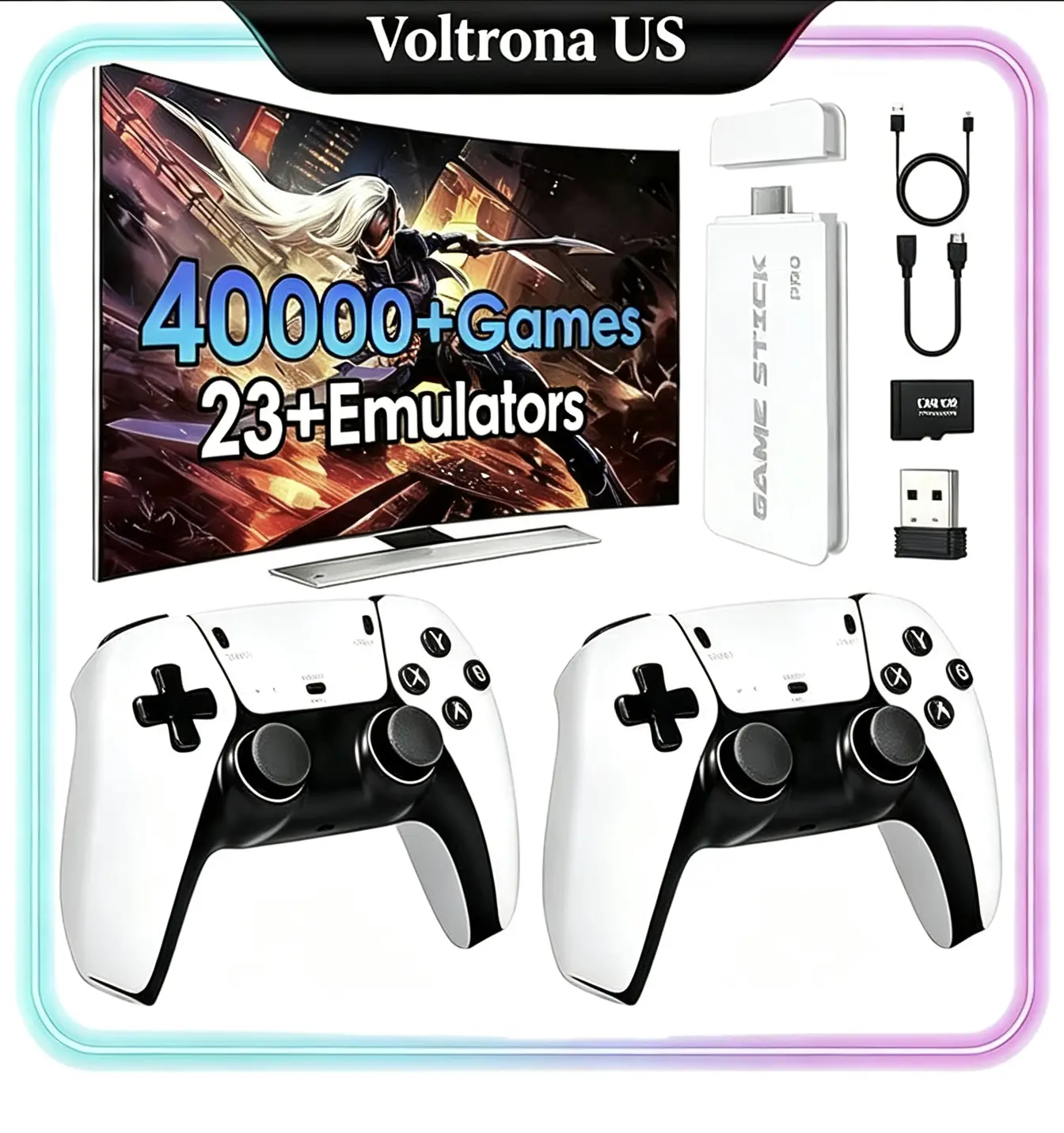 Retro Plug Play Wireless Video Gamepad Console - 19 Emulators, 2 Wireless Controllers, No PS2/N64/Gamecube, HD Output, Built-in Games, Portable Gaming System, Cool Gadgets - Unique Gifts for Men, Thanksgiving