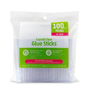 Mini Hot Glue Sticks Clear 100 Pack, High Temp Glue Sticks for Mini Glue Gun, Fast Bond Adhesive for Crafts DIY Repair, Strong Hold All Purpose