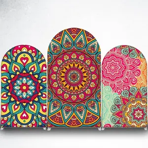 15-day Delivery Colorful Mandala Arch Backdrop Cover for Boho and Indian Theme Events