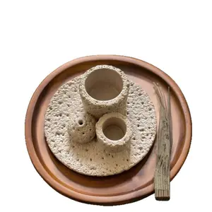 Multifunctional cement texture candle holder