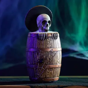 Cracker Barrel Animated Skeleton In Barrel