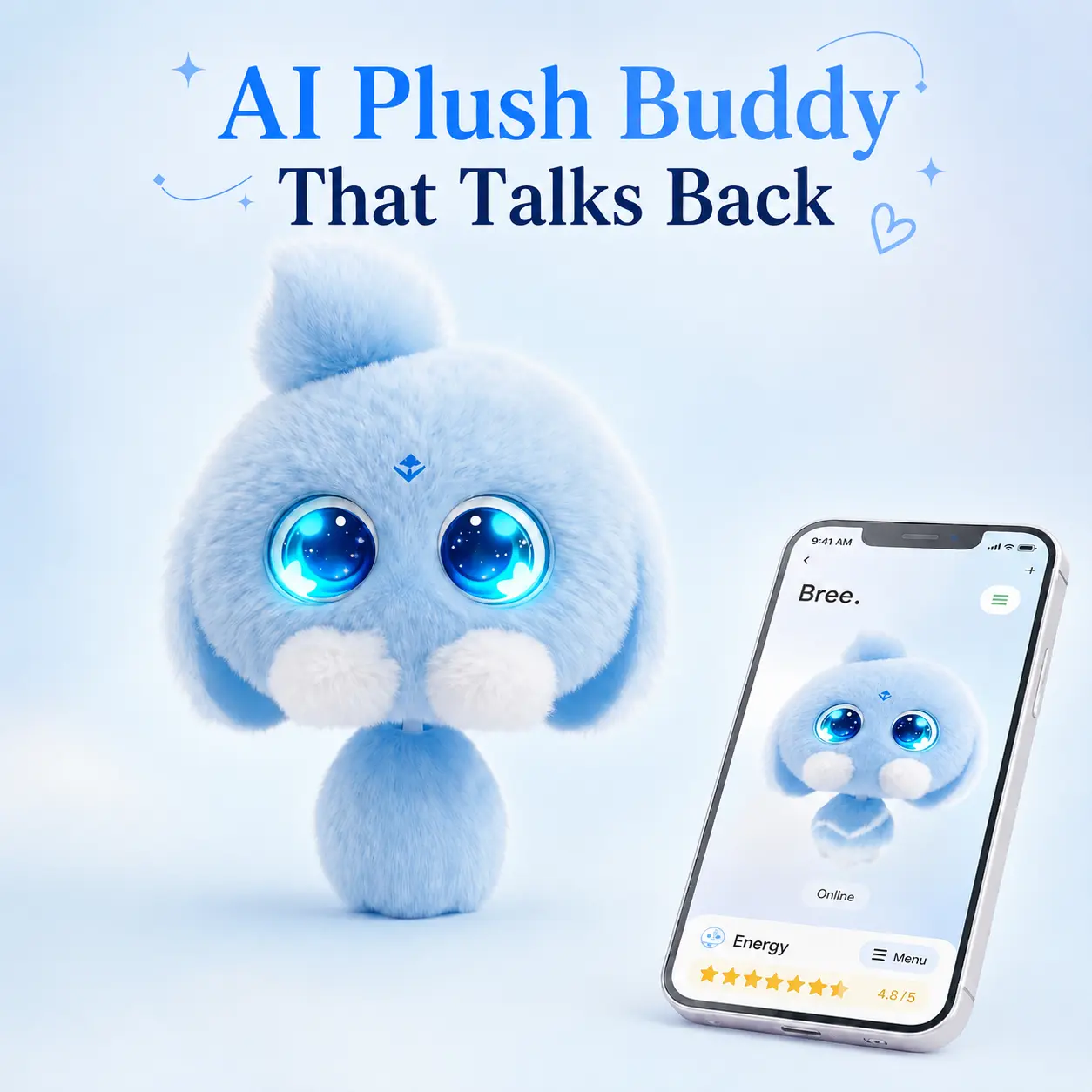 Halloween gifts, interactive toys,OKIVIVI Interactive Plush Toy - AI Emotional Companion & Smart Electronic Pet | Voice Interaction, Fun Conversations, Storytelling & Playtime | Halloween Gifts for Kids Boys Girls, Bedtime Buddy, Talking Stuffed Animal
