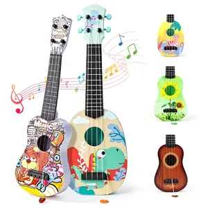 Ukulele Guitar with Cute Cartoon Patterns, Butterfly Design, Multiple Colors, Early Education Music Tool, Perfect Gift for Boys and Girls
