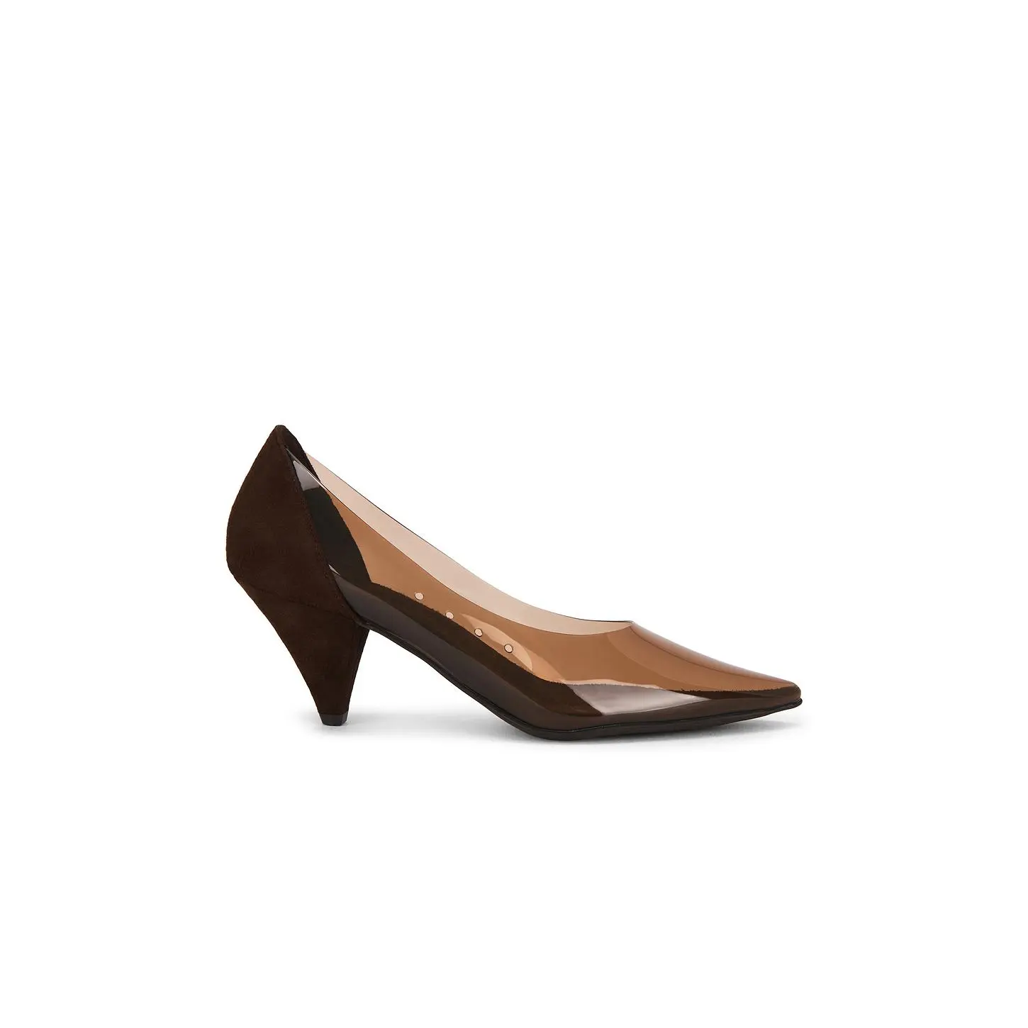 Jeffrey Campbell Graphix Pump in Coffee Suede Combo