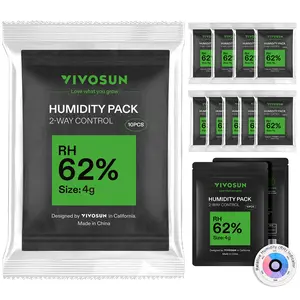 VIVOSUN 62% RH Two-Way Humidity Control Packs, Size 4 g, 10 Packs for Storing 1/2 oz, Moisture Balancer with RH Indicator Card for Food & Herb Storage