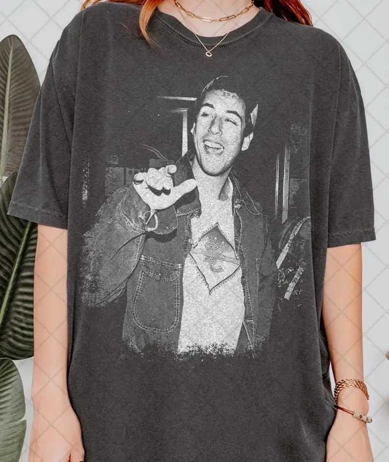 Men's Retro 90's Classic Menswear Cotton T-Shirt - Adam Sandler Funny Movie Actor Fan Bootleg Tee, Relaxed Loose Fit, Soft Fabric, Gift For Men