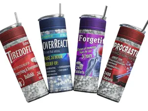 Funny Pharmacy 20oz Tumbler, Adult Tumbler, Nurse Humor Gift, Medicine Joke Cup, Adult Gifts, Pill Bottle Tumbler, Portable and Reusable Drinkware, Funny Washable Water Bottles, Multicolor Bottle, Bottled Mug, Gag Gift Idea For Friend