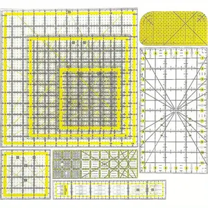 Acrylic Sewing Ruler Set, Sewing Tools, 8pcs Grid Lines Quilters Patchwork Ruler For Quilting Fabric Cutting Sewing Crafts
