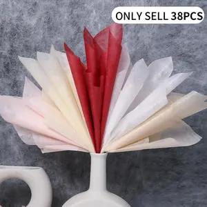 38 Pcs Bouquet Packaging Paper, Pure Color Cloud Soft Paper with Half-Transparent Floral Packaging Lining, Thick Waterproof DIY Flower Arrangement Bouquet Wrapper