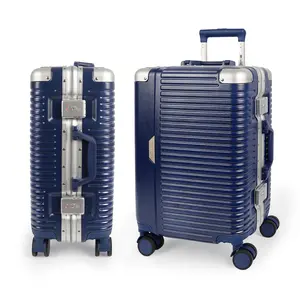 20" Carry On Luggage with Spinner Wheels & TSA Lock,Aluminum Frame Zipperless Hard Shell Suitcase, 22x14x9 Airline Approved, AL137