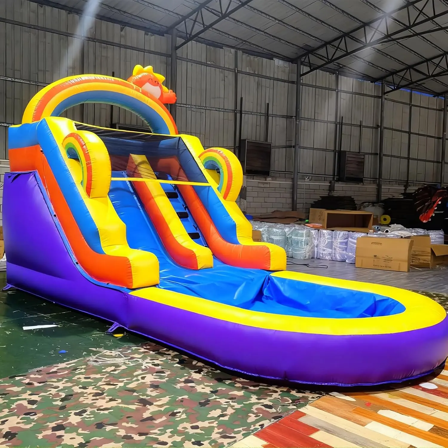21FT Commercial Grade Inflatable Water Slide for Adults & Kids, 0.45mm Heavy Duty PVC with 950W UL Blower & Giant Splash Pool, Backyard Outdoor Wet/Dry Blow Up Waterslide 21x9x13FT