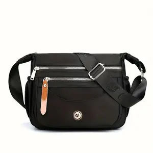 Maxoner Women's Oversized Adjustable Waterproof Nylon Crossbody Bag, Large Layered Athletic Purse for Travel with Local Delivery, Purses