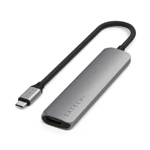Satechi 6 in 1 USB C Hub Multiport Adapter with HDMI 4K@60Hz, 100W PD Charging, 2X USB-A Data Ports, Micro/SD Card Readers for MacBook Air/Pro/Neo, iPad Air/Pro, Windows