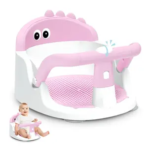 No More Bath Struggles! Baby Bath Seat 6+ Months - Suction Cups Keep It Stable, Soft & Comfortable | Portable & Easy to Wash