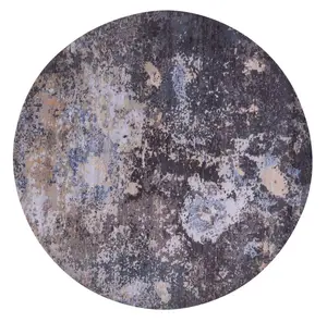 SUPER SALE 8' Round Modern Abstract Handmade Wool & Silk Rug - Q20141