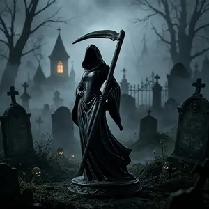 3D Printed Female Death God Figure, Detachable Scythe Gothic Dark Sculpture, Desktop Decoration Collectible Gift, Unique Horror Art Piece, Figurines For Collectors, Statue, Decorative Home Ornament, Home Decor Sculptures