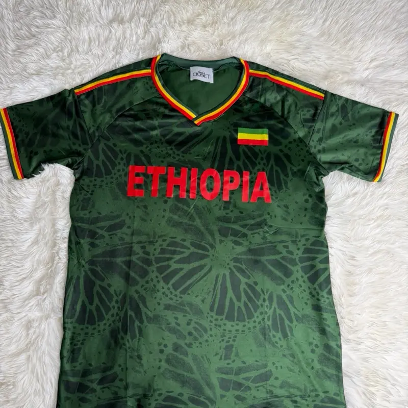 Unisex Ethiopia-Themed Casual Jersey Shirt