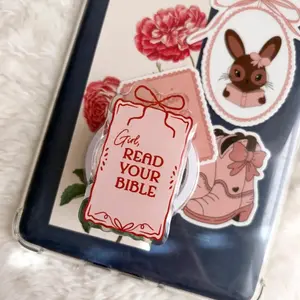 Girl Read Your Bible Magnetic Kindle Grip, Phone Holder, Griptok, Study Accessories, Book Merch for Reader, Faith Inspired Christian Gifts sticky mount pop socket