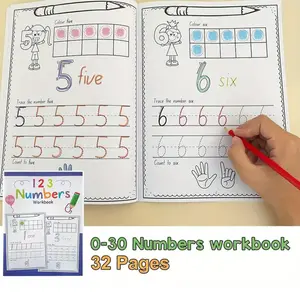 Interactive Fun Number Tracing Workbook for Kids Aged 3-6, 32 Pages with Colorful Illustrations and Counting Activities, Ideal for Preschoolers and Home Learning, Tracing Preschool Books