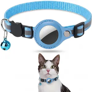 Reflective Pet Collar with Jingle Bell, Durable Nylon Tracking Accessory Strap for Cats, Dogs and Puppies, Solid Color Festival Apparel