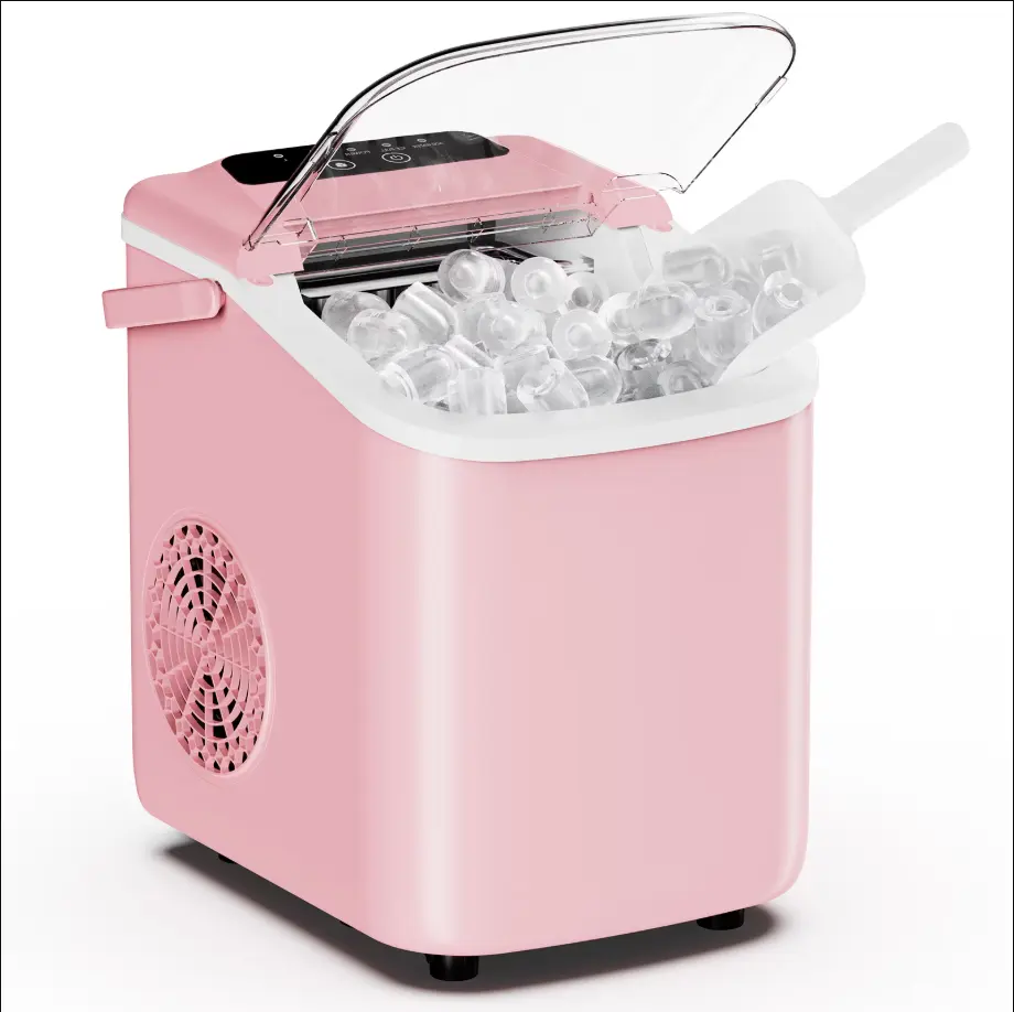 Countertop Ice Maker, 26lb/Day Bullet Ice Maker Machine with Handle, 9 Cubes in 6-8 Minutes, Auto-Cleaning for Home, Kitchen