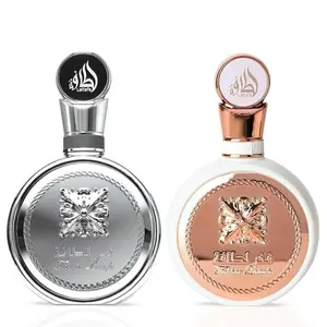 Lattafa Fakhar Platin & Fakhar Female 100ml Eau de Parfum Multi-Pack - Women's EDP Perfume Spray with Bold Spicy Freshness, Exotic Woods, Smoky Depth, Jasmine, Patchouli, Lavender, Multi-Scent Fragrance, Sprayer Feature, Multi-Scent Women's Fragrance