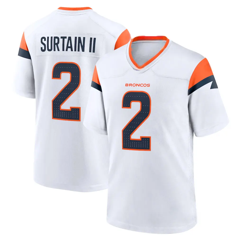 Unisex Football inspired by Denver Surtain II Alternate Player Game Jersey - White