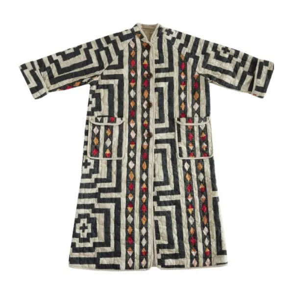 212 MAIN Men's Islamic Modest Cotton House Robe - Traditional Peking Handicraft, Unique Design, Sizes Medium, Large