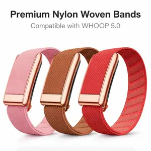 In Stock Nylon Knitted Replacement Watch Band for Whoop 5.0 MG, Rose Gold Accessory Design, Comfortable and Breathable Wristband, Fast Shipping